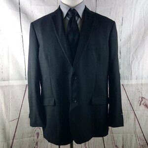 NWT AZZURO 46S 2 Button Black Suit Jacket